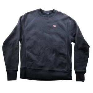 Champion Men's Reverse Weave Sweatshirt Small Crew Neck Pullover Casual Navy Cla